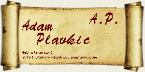 Adam Plavkić vizit kartica